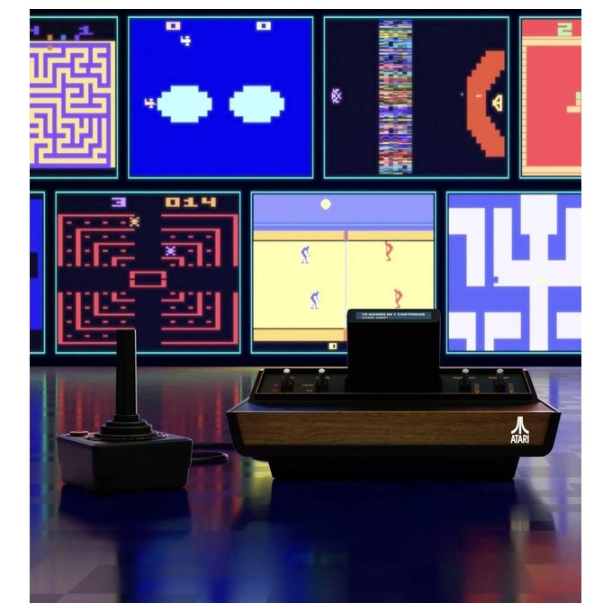 Atari 2600+ Console Retrogaming Cartuccia 10 Giochi Joystick CX40+ Uscita HDMI colore Nero Arancione