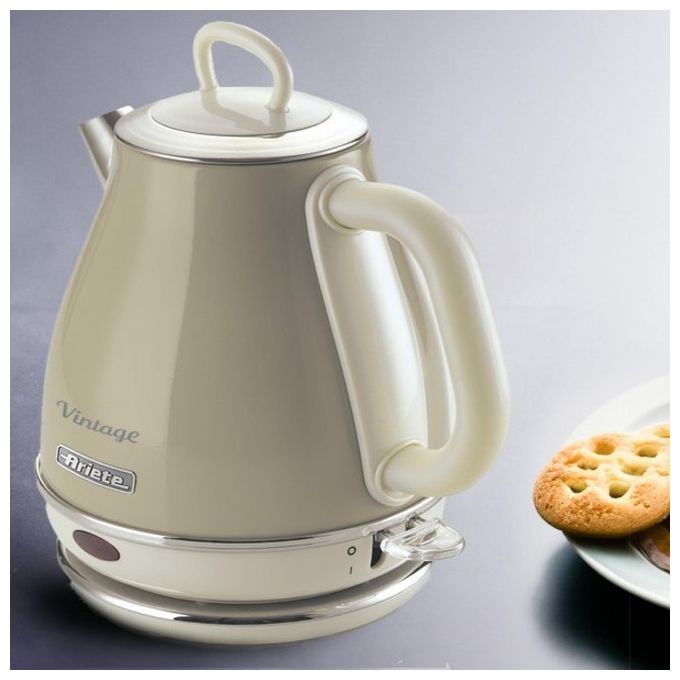 Ariete 2868 Vintage Bollitore Elettrico 1 L 1630W Base Cordless 360° Autospegnimento colore Beige