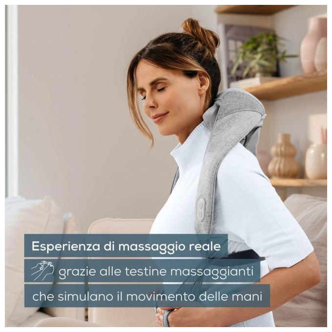 Beurer MG 154 Massaggiatore per Collo e Spalle Senza Fili 10 W 2 Ore Autonomia Funzione Calore 2 Livelli Intensita' colore Grigio