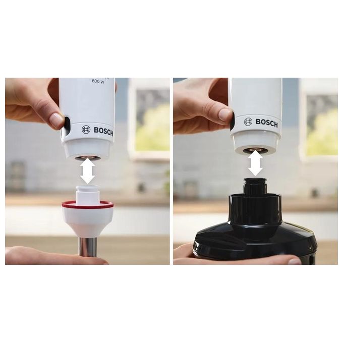 Bosch MSM4W221 Serie 4 Frullatore ad immersione 600 W 12 velocita' con tritatutto e bicchiere graduato 0.6 L colore Bianco
