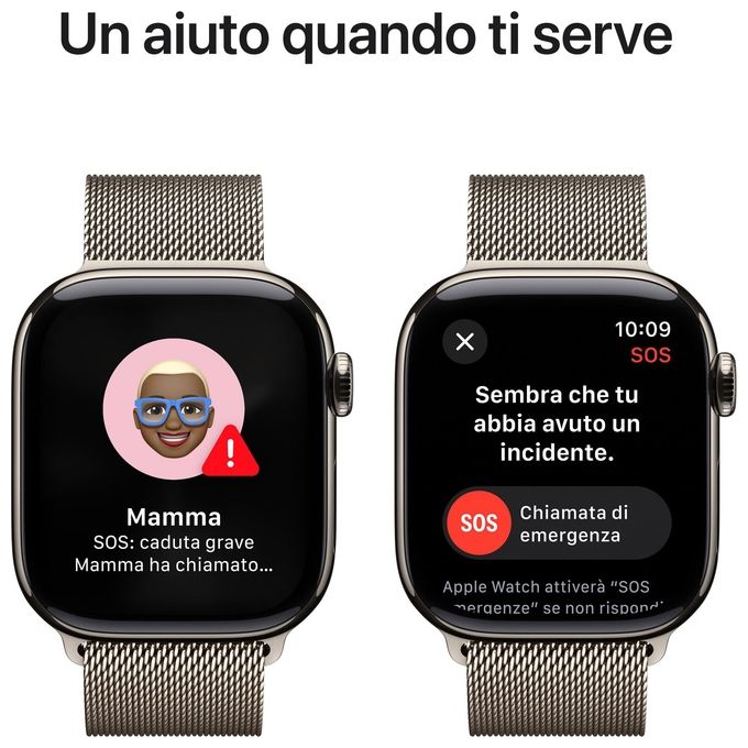 Apple MWXF3QL-A Watch Serie 10 GPS + Cellular 42mm Cassa in Titanio con Loop in maglia milanese colore Titanio
