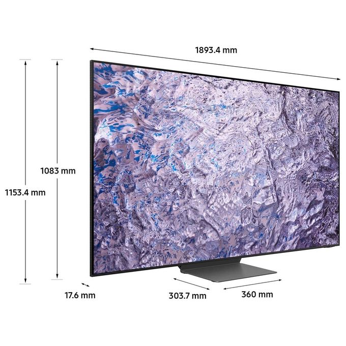 Samsung QE85QN800CTXZT Series 8 TV Neo QLED 8K Smart TV 85'' Processore Neural Quantum 8K Dolby Atmos OTS+ colore Titan Black