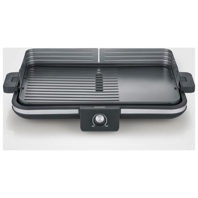 Severin PG8564 Griglia Elettrica da Tavolo Plancha 2300 W Superficie Cottura 50x30 cm con Piastra Antiaderente Rimovibile colore Nero
