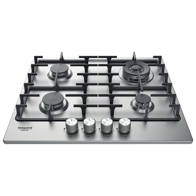 Hotpoint PPH 60G DF IX Piano cottura a gas 59 cm 4 fuochi doppia corona MyMenu Flame Control griglie in ghisa colore Inox