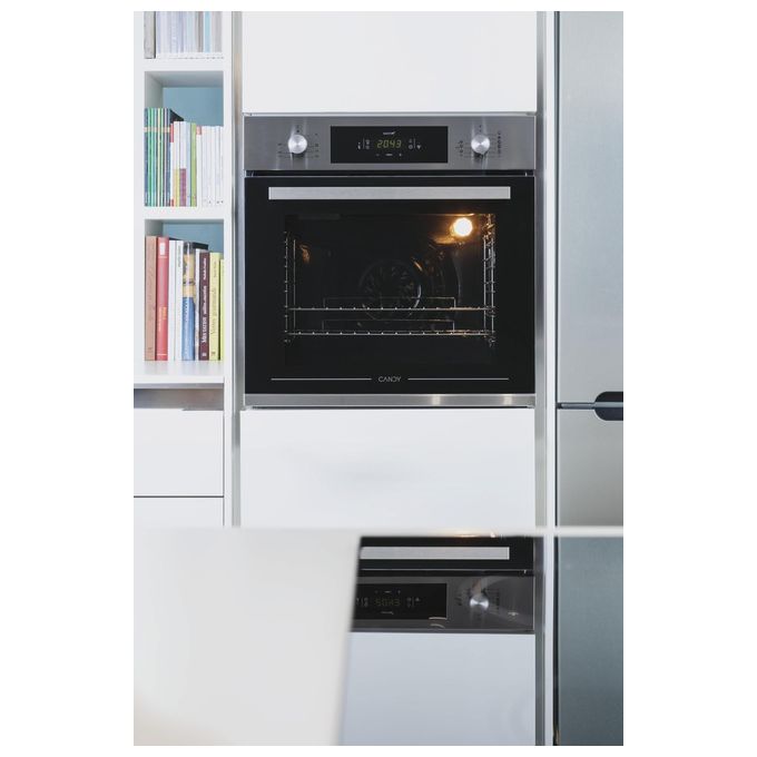Candy FCP815X E0-E Forno Elettrico Multifunzione da Incasso Capacita' 70 Litri Classe energetica A+ 10 funzioni Wi-Fi + Bluetooth 60 cm Inox