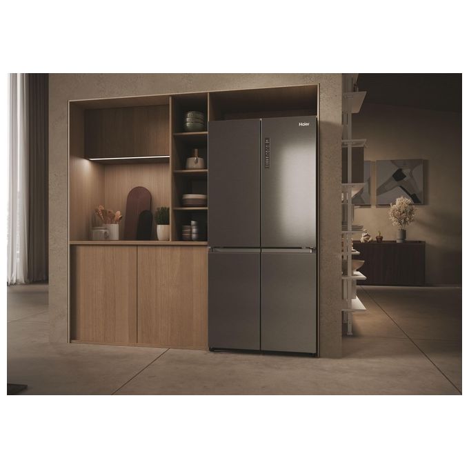 Haier HCR3818ENMM Cube 83 Serie 3 Frigorifero Multidoor 467 L 181 cm Classe E 35 dB Total No Frost 4 Porte colore Platino Inox