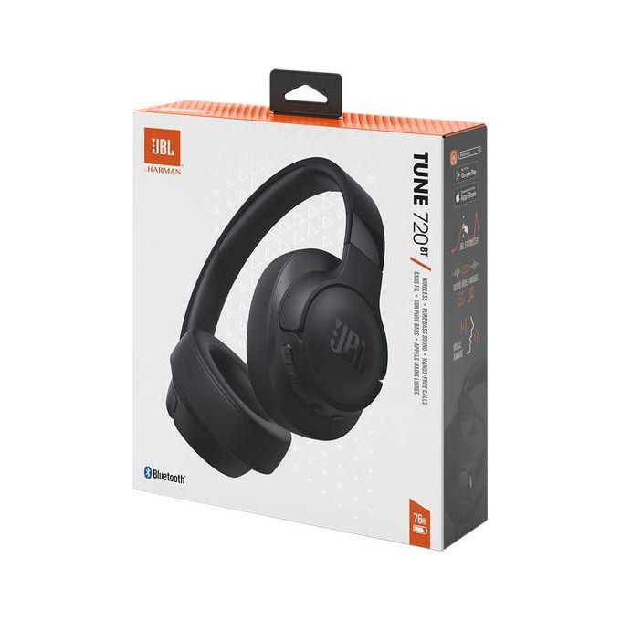 JBL JBLT720BTBLK Tune 720BT Cuffie a Padiglione Wireless Bluetooth 5.3 76h Autonomia colore Nero