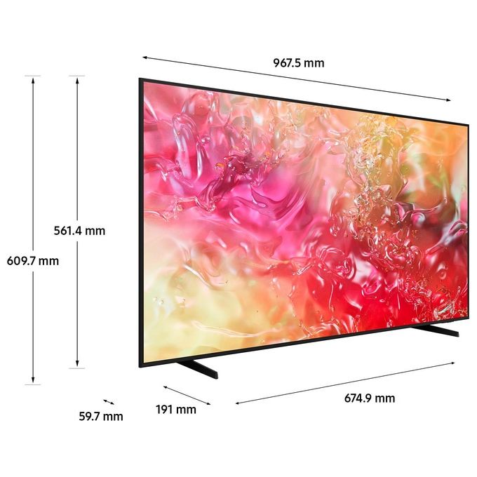 Samsung UE43DU7170UXZT Crystal Smart TV LED 43'' 4K UHD Processore Crystal 4K HDR10+ OTS Lite Q-Symphony Gaming Hub colore Nero