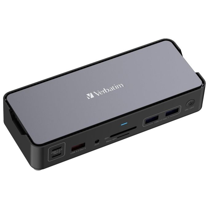 Verbatim 32171 CDS-15 Docking Station Pro USB-C 15 Porte HDMI 8K DisplayPort 1.4 Power Delivery 100W colore Nero Grigio