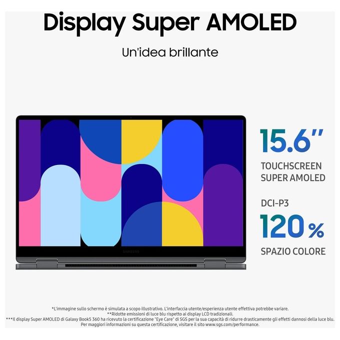 Samsung NP750QHA-KA1IT Galaxy Book5 360 Notebook 2 in 1 15.6'' Intel Core Ultra 5 226V 16 GB RAM 512 GB SSD Windows 11 Home colore Grigio