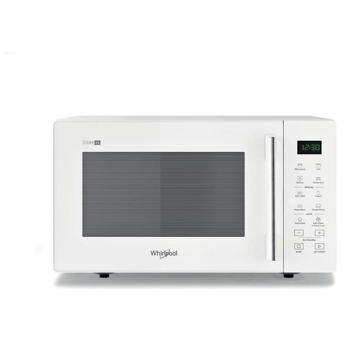 Whirlpool MWP 253 W Forno a Microonde con Grill Capacita' 25 Litri Potenza 900 W Funzione Yogurt Jet Start DoughRising Display Digitale Bianco