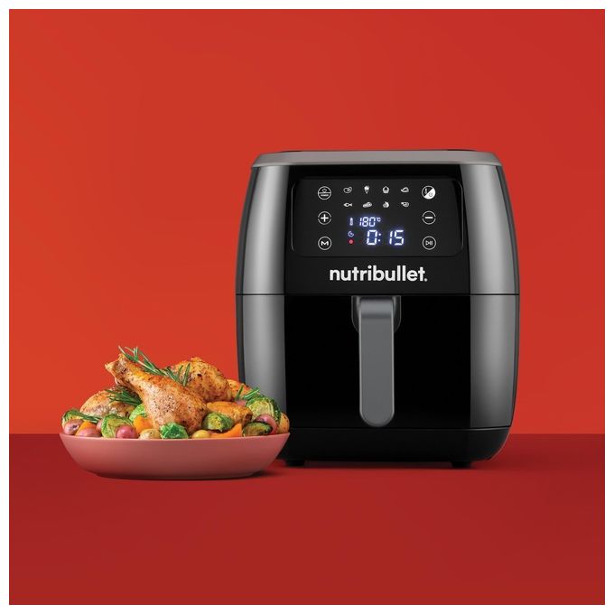 NutriBullet NBA07100 XXL Friggitrice ad aria 7 L 1800 W 8 programmi Display touch colore Nero