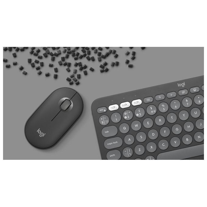 Logitech 920-012221 Pebble 2 Combo Kit Tastiera e Mouse Wireless Bluetooth Logi Bolt QWERTY Italiano Easy-Switch 3 Dispositivi colore Grafite