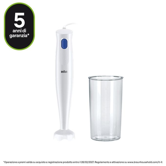 Braun MQ 10.001P Frullatore ad Immersione 600ml 450W Bianco