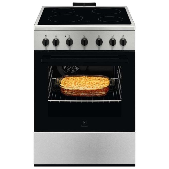 Electrolux LKR620066X Cucina Elettrica Libera Installazione Piano Vetroceramica 4 Fuochi 57 L Forno Ventilato Classe A (60x60x86 cm) colore Nero Inox
