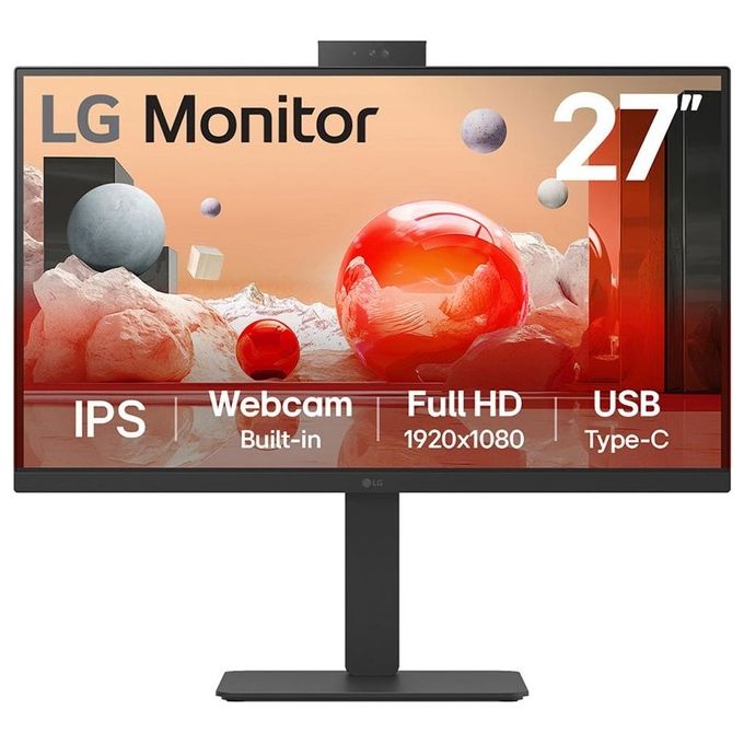 LG 27BA850-B Monitor PC 27'' IPS Full HD 1920x1080 100Hz 5ms Webcam Microfono Hub USB 3.2 HDMI DisplayPort colore Nero
