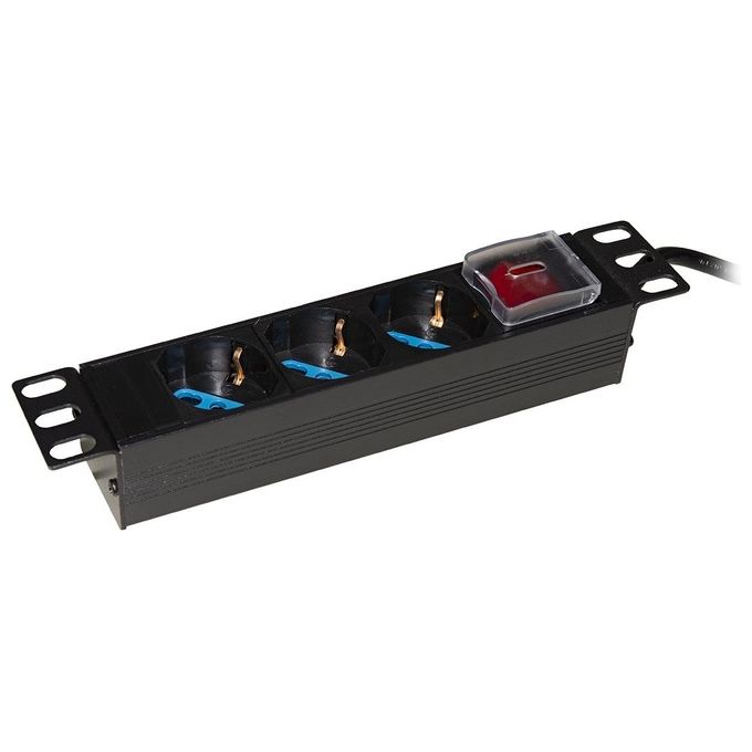 Link LK3PDU Multipresa per Armadi Rack 10'' 3 Prese Ita Schuko 16A 3500W Interruttore Luminoso cavo 1,75 m colore Nero