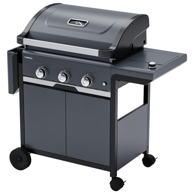 Campingaz 2181070 Select 3 LS Plus Barbecue a Gas 3 Fuochi 11300 W con Bruciatore Laterale Sistema InstaClean Griglia in Ghisa Colore Nero Grigio