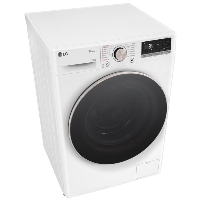 LG D4R7011TSWG Serie R7 Lavasciuga 11-6 Kg 1400 rpm Classe D TurboWash 360 Vapore AI DD Allergy Care Wi-Fi (85x60x56.5 cm) colore Bianco