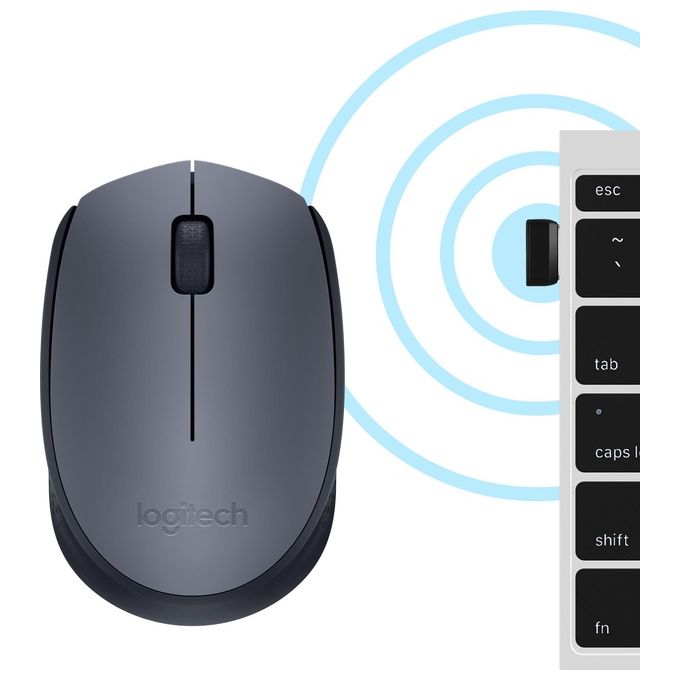Logitech M170 Mouse Wireless Ottico Ambidestro Grigio 1000 DPI per PC e Laptop