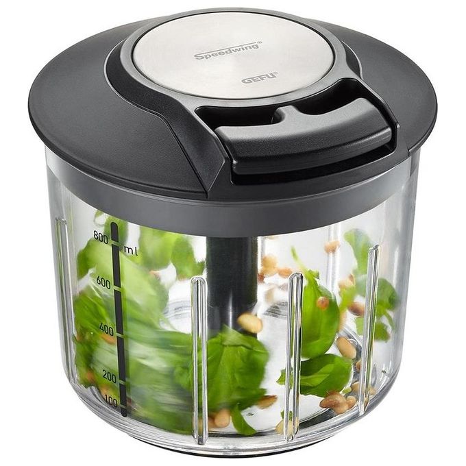 Gefu Speedwing Frullatore Manuale per Frutta o Verdura Professionale in Acciaio Inox con Supporto
