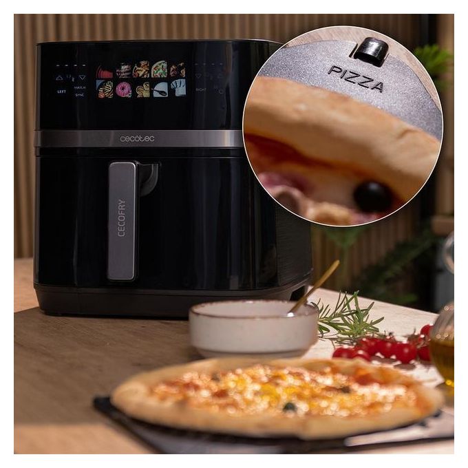 Cecotec 100501 CecofryandGrill Duoheat 8000 Friggitrice ad aria 8 L 2200W 8 Programmi Display Touch colore Nero