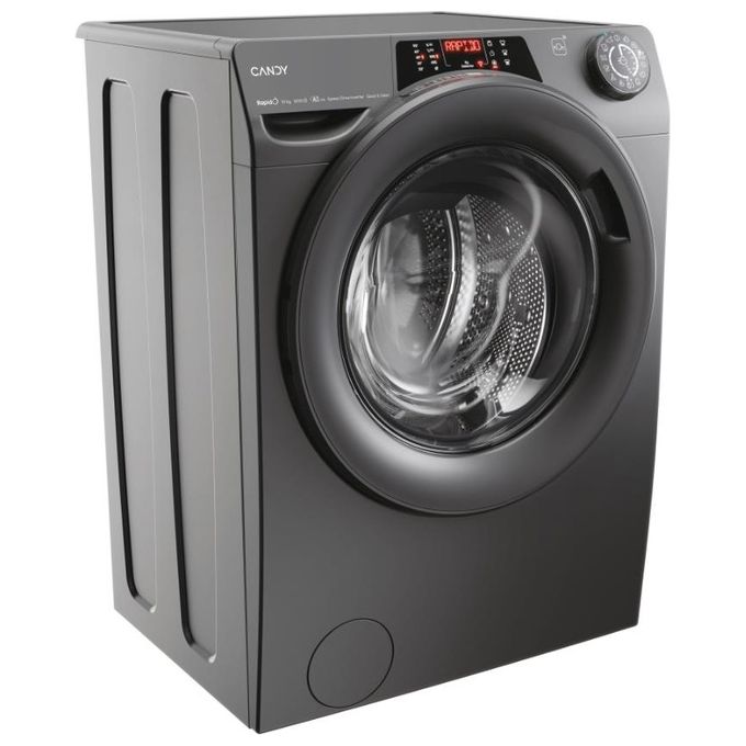 Candy RO6106DWMRR7-1-S RapidÓ - Lavatrice a carica frontale 10 kg, 1600 rpm, Classe A, Wi-Fi + BLE, Funzione vapore, (85×60×58 cm), Antracite