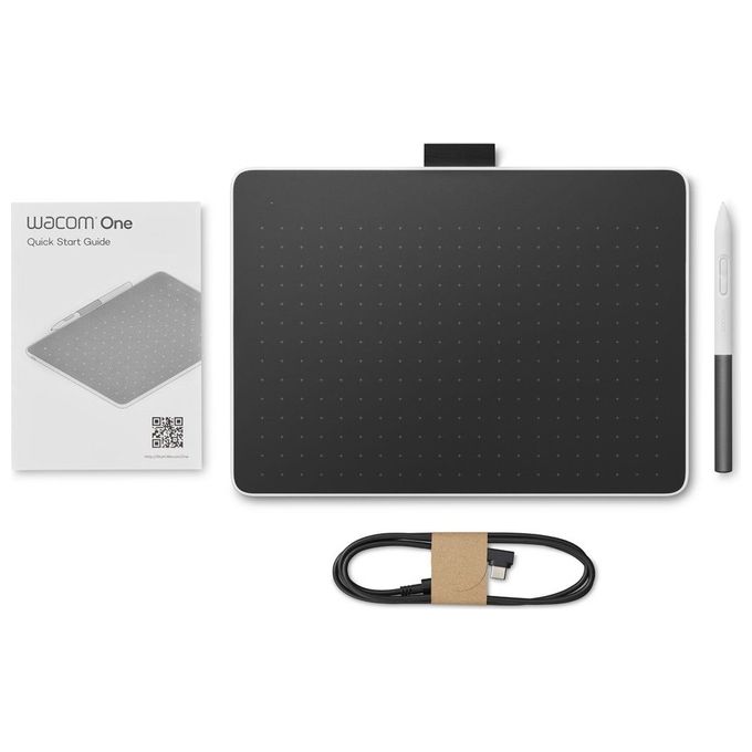 Wacom CTC6110WLW2B One M Tavoletta Grafica Penna EMR 4096 livelli 216x135mm USB Bluetooth 5.1 colore Nero Bianco