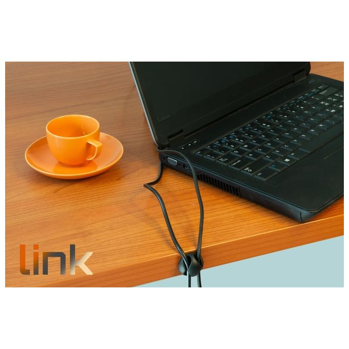 Link KIT_ 16 Pezzi Supporti Adesivi per Gestione Cavi Colore Nero