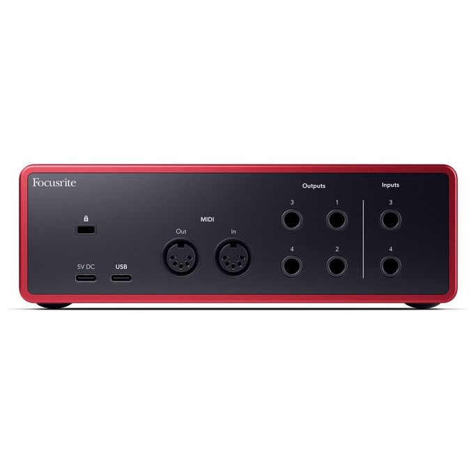 Focusrite MOSC0034 Scarlett 4i4 Gen4 Interfaccia Audio USB-C 4 IN 4 OUT 2 Preamplificatori 24bit 192kHz colore Rosso e Nero