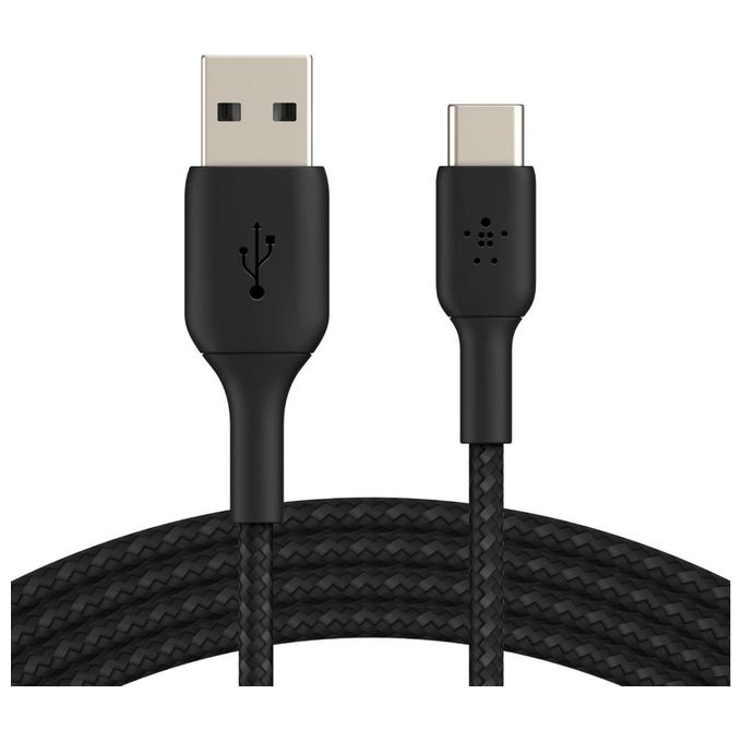 Belkin Boost Charge Cavo da Usb-C a Usb-A 2mt Rivestito Nero