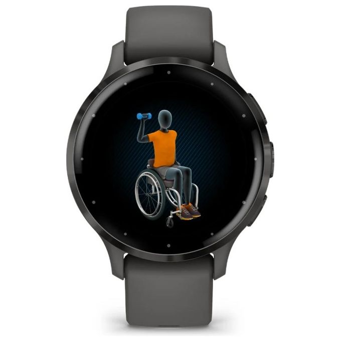 Garmin 010-02785-00 Venu 3S Smartwatch AMOLED 1.2'' 41 mm GPS Wi-Fi Garmin Pay Touch Screen Color Pebble Gray and Slate