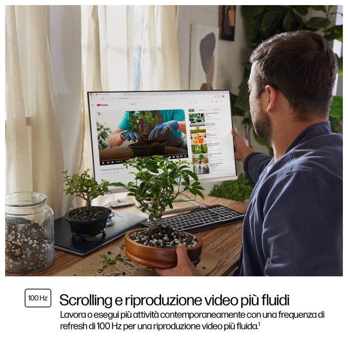 HP 527SA Series 5 Monitor PC 27'' Full HD IPS 1920x1080 100Hz 5ms Altoparlanti 4W colore Argento