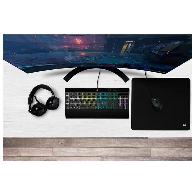 Corsair CH-9226765-IT K55 RGB PRO Tastiera Gaming a Membrana Cablata QWERTY Layout IT LED RGB 5 Zone 6 Macro Tasti IP42 colore Nero