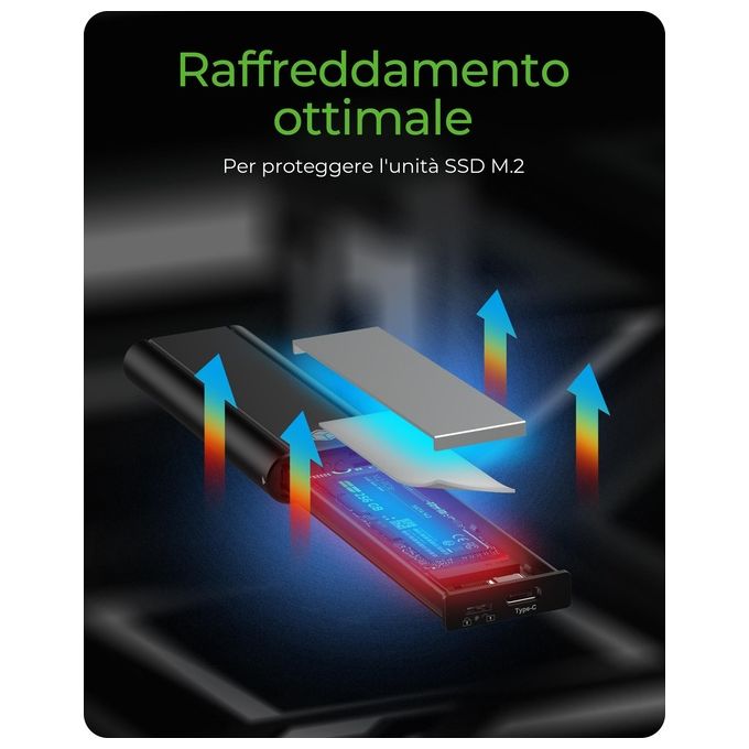 ICY BOX IB-1807MT-C31 Box esterno SSD M.2 NVMe USB 3.2 Gen 2 Type-C 10 Gbit-s colore Nero