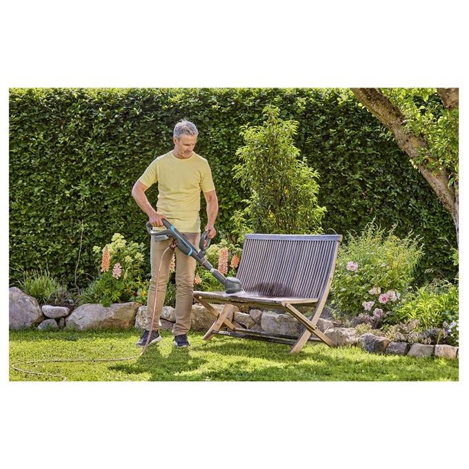 Gardena 14846-20 Accessorio Spazzola a Disco per Idropulitrice AquaBrush Setole in Nylon Morbido Regolazione Flusso Acqua 3 Livelli colore Grigio-Turquoise