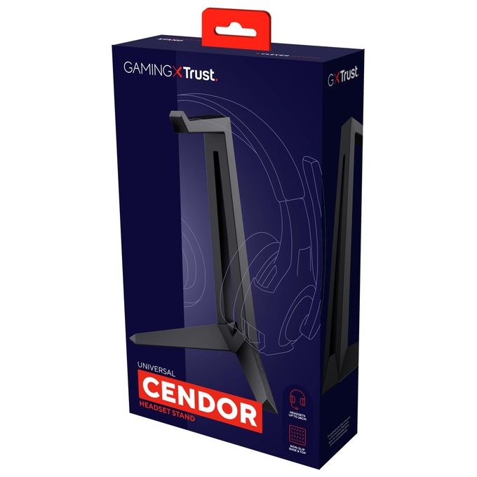 Trust GXT 260 Cendor Supporto Universale per Cuffie per Riporre in Sicurezza Le Cuffie Gaming Nero