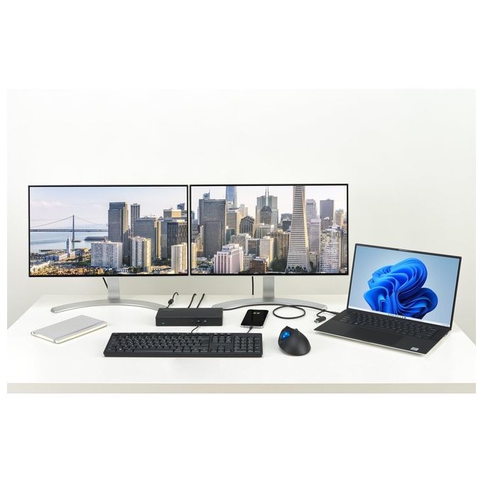 Kensington K33603EU SD4781P EQ Docking station Doppio 4K USB-C e USB-A 2 display 4K a 60 Hz 10 Gbps 100 W Power Delivery colore Nero
