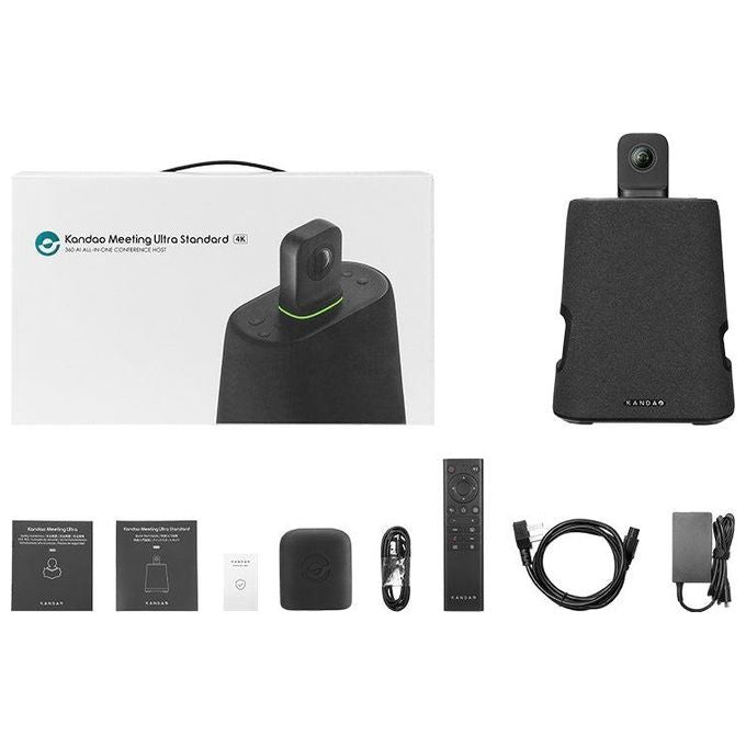 KanDao MT1002 Meeting Ultra Sistema di Videoconferenza di Gruppo 360° 4K HDR con AI 8 Microfoni 5,5 Metri Raggio Audio Wi-Fi 6 Bluetooth 5,0 HDMI IN-OUT Android Integrato colore Bianco