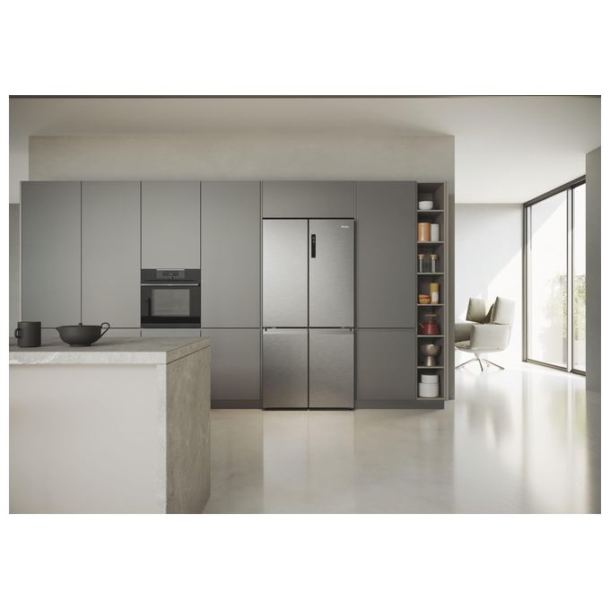 Haier HCR5919ENMP Cube 90 Serie 5 Frigorifero Americano 4 Porte 528 L 190 cm Classe E 38 dB Total No Frost colore Platino Inox