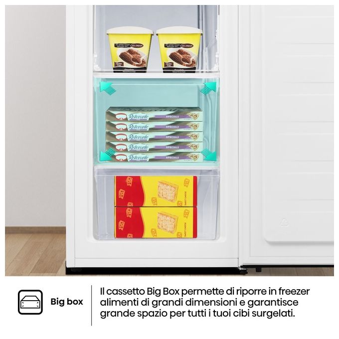 Hisense FV78D4AWE Congelatore Verticale 61 L 84 cm Classe E 38 dB Libera Installazione 3 Cassetti Porta Reversibile colore Bianco