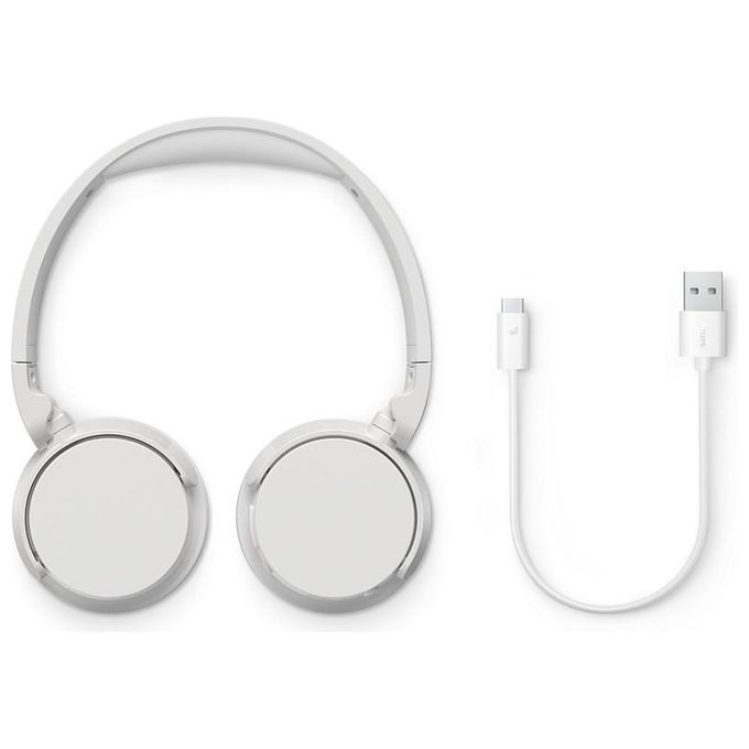 Philips TAH4209WT-00 Serie 4000 Cuffie a Padiglione Wireless Bluetooth 5.3 55 ore Microfono Integrato colore Bianco
