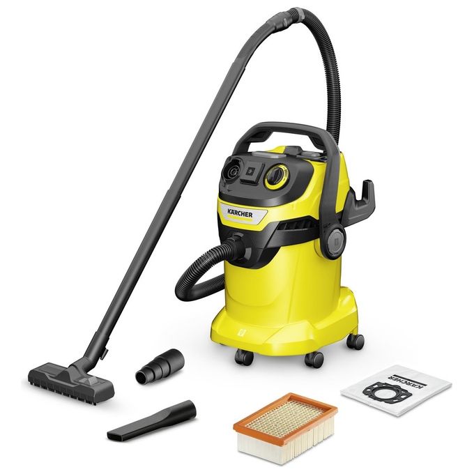 Kärcher 1.628-306.0 WD 5 P V-25-5-22 Aspirapolvere Wet-Dry Filtro Plissettato 25 L 1100 W con Soffiatore colore Nero Acciaio inox Giallo