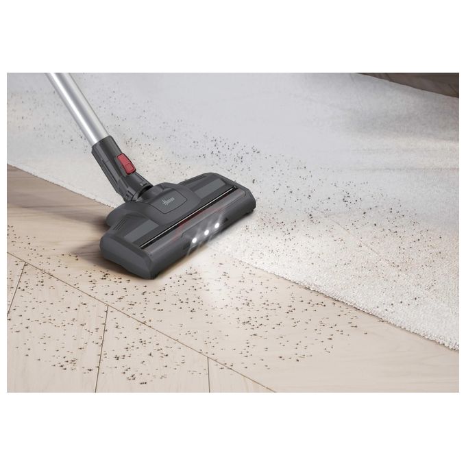 Hoover HF122RH 011 H-Free 100 Aspirapolvere Scopa Senza Filo Ciclonica Senza Sacchetto 0.9 L 170 W autonomia 40 min colore Argento Rosso