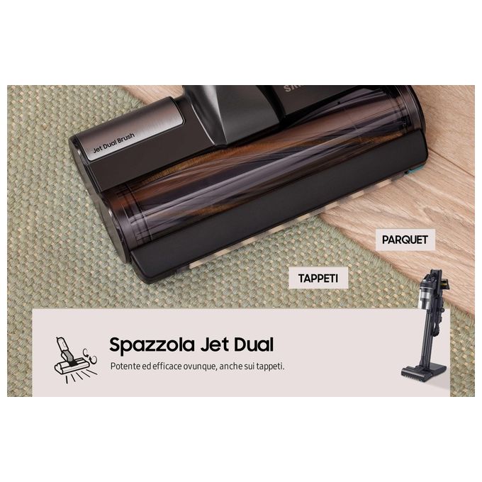 Samsung VS20C9554TK Jet 95 Complete Extra Aspirapolvere Senza Fili Ciclonico 0.8 L 210W 120 min 86 dB colore Nero