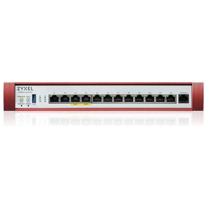 Zyxel USGFLEX500H-EU0101F USG FLEX 500H Firewall Hardware 10 Gbit-s VPN 2 Gbit-s 2x2.5GbE PoE 8xGbE fino a 300 utenti Nebula Cloud
