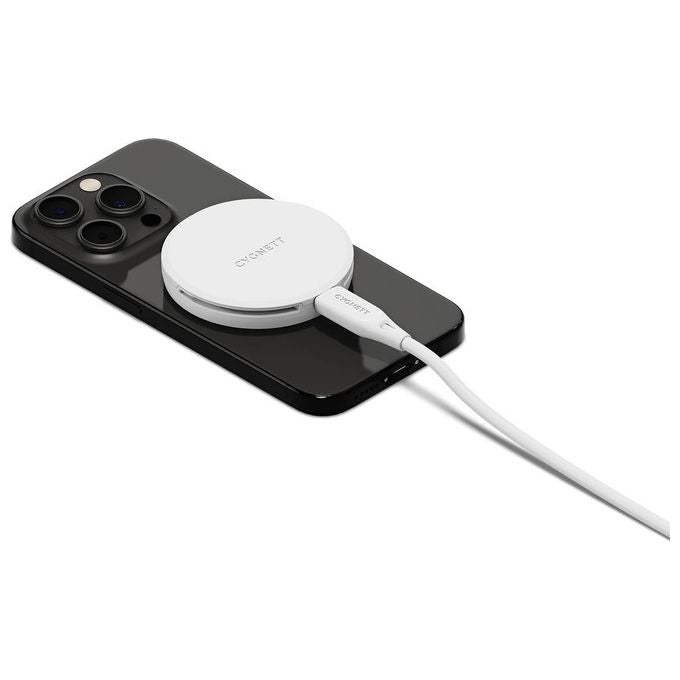 Cygnett CY5062CCRGP ChargePuck Caricatore Wireless Qi2.0 15 W USB-C colore Bianco