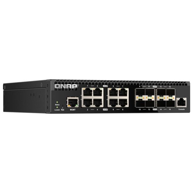 Qnap QSW-M3216R-8S8T Switch Gestito L2-L3 16 Porte 10GbE 8 RJ45 Multi-Gig 8 SFP+ 320 Gbps Montabile su Rack colore Nero