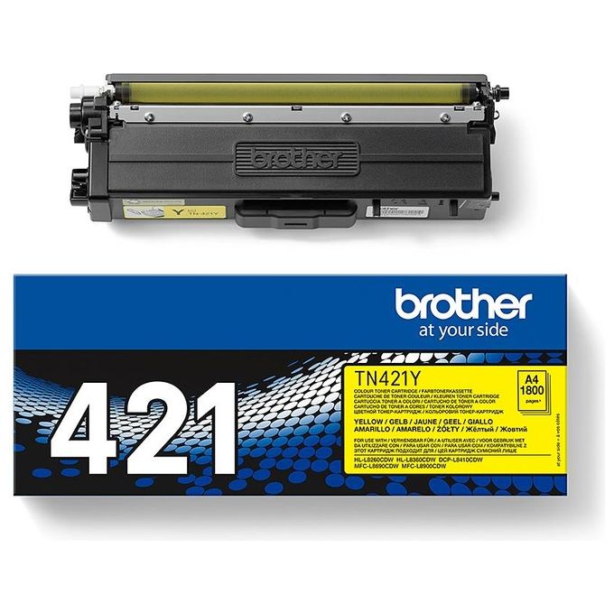 Brother TN421Y Toner Giallo 1.800pg per Hl-l8260cdw-l8360cdw-dcp-l8410cdw MFC-l8690cdw-l8900cdw