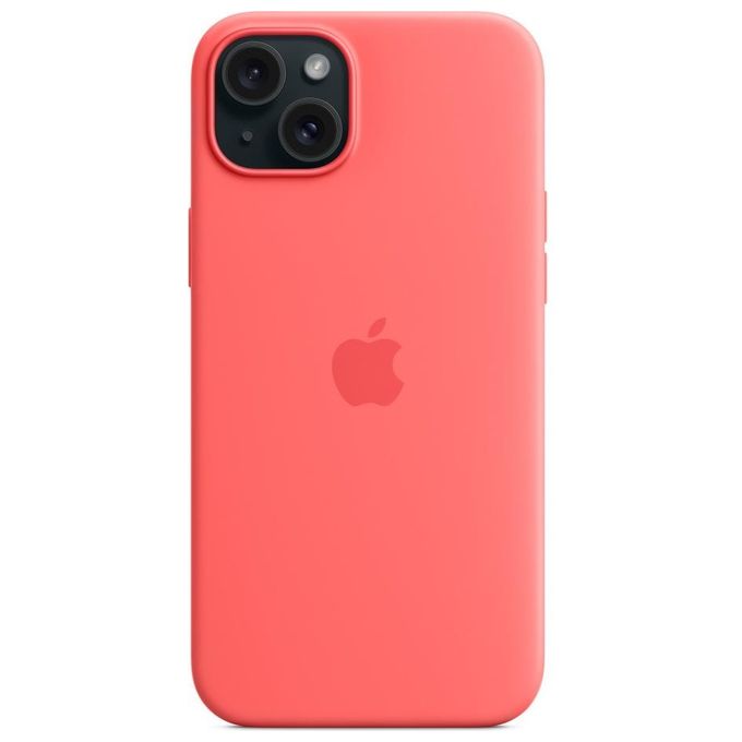 Apple MT163ZM-A Custodia MagSafe in Silicone Fodera Microfibra per iPhone 15 Plus colore Guava